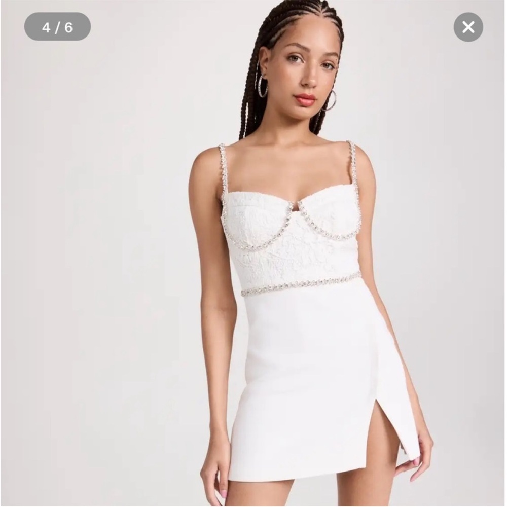 Self-Portrait Lace Bodice Mini Dress - Picture 4 of 9